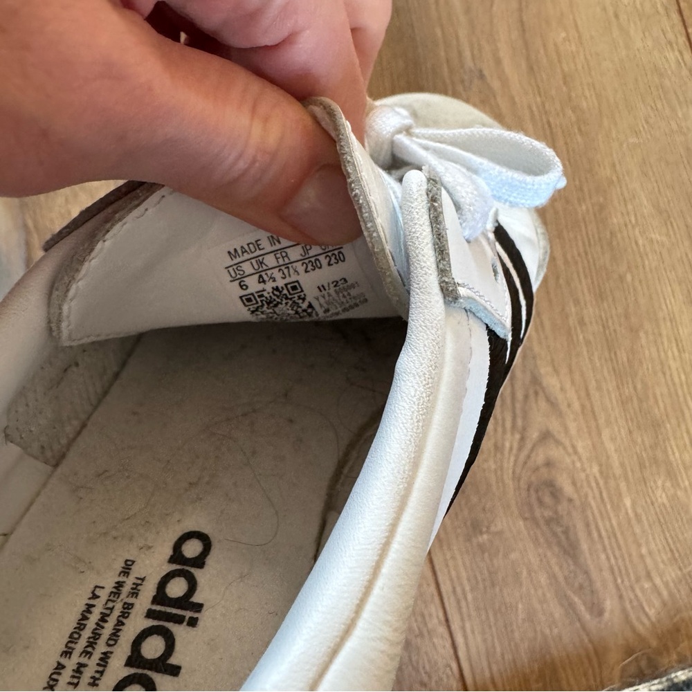 Adidas Samba OG White Black Gum Women's Size 6 Classic Leather Sneaker - Picture 5 of 5